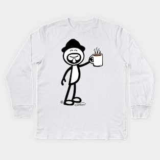 GG Coffee Guy Stick Figure Kids Long Sleeve T-Shirt